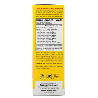 Jarrow Formulas, Jarro-Dophilus EPS, пищеварительный пробиотик, 5 миллиардов, 60 растительных капсул Enteroguard