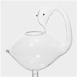 Бокал для коктейля Magistro «Лебедь», 170 мл, 7×20 см, с трубочкой, стекло, прозрачный