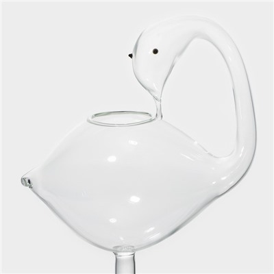 Бокал для коктейля Magistro «Лебедь», 170 мл, 7×20 см, с трубочкой, стекло, прозрачный