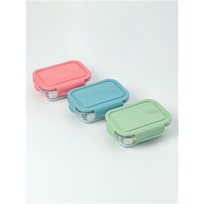Контейнер Доляна Cook and Freeze, 650 мл, 17.5×13×6 см, с крышкой, жаропрочное стекло, МИКС