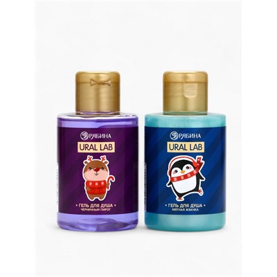 Новогодний подарочный набор косметики Gift for you: гель для душа 2 шт. × 100 мл, мочалка для тела, URAL LAB