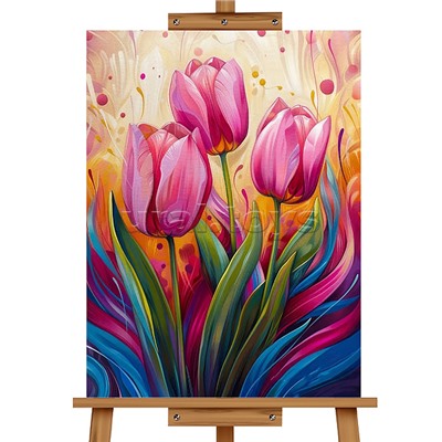 Набор для рисования "Картина по номерам 30х20 см. Тюльпаны"
