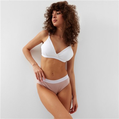 Трусы женские слипы MINAKU в рубчик, размер 40-42, бежевые