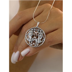 Подвеска из чернёного серебра - Близнецы 925 пробы П-0306о