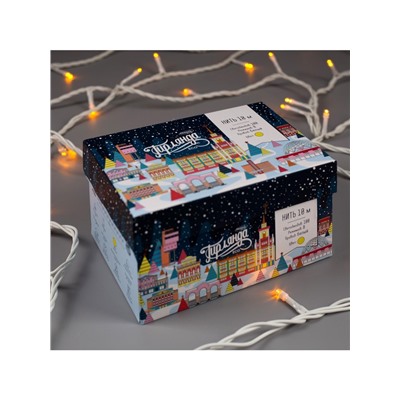 Гирлянда «Нить» 10 м, IP44, белая нить, 100 LED, свечение жёлтое, 8 режимов, 220 В