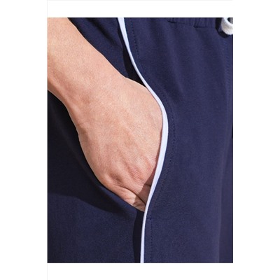 Прямые брюки с лампасами из эластичного футера двухнитки без начеса VILATTE, 1232410