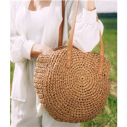Сумка женская SL Home, ручное плетение, хлопок, длина ручек 30 см, 45×43 см