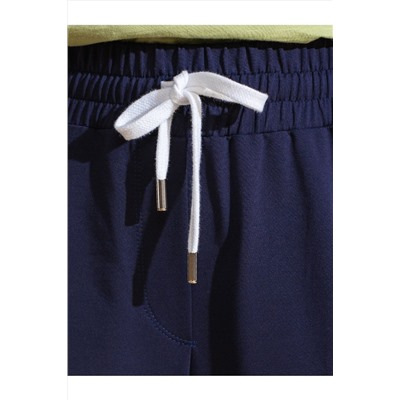 Прямые брюки с лампасами из эластичного футера двухнитки без начеса VILATTE, 1232410