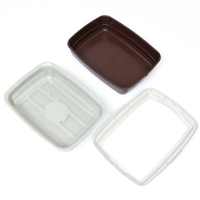 Лоток большой с сеткой и бортиком Atlantis «Стандарт», 43×33×12.5 см, шоколад