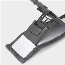 Швабра для мытья пола плоская Доляна, насадка из микрофибры 43×14 см, телескопическая ручка 80(120) см