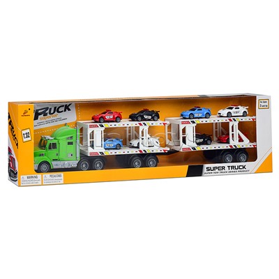 Автовоз "Технорейс" с полицейскими авто, в коробке