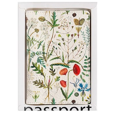 Обложка для паспорта "FLORA.Луговые травы" кожзам 3-620/01 Bruno Visconti