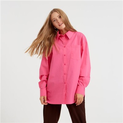 Рубашка женская MINAKU: Casual Collection, размер 48, фуксия