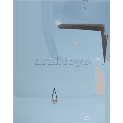 Папка с резинкой с 8-ю отделениями "SigNature" A4 (330x260x10 мм) полипропилен 600 мкм, фактура ткань, черные разделители 160 мкм, сумеречно синяя, индивидуальная упаковка, сумеречно синяя