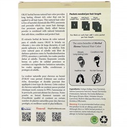 Okay Pure Naturals, Натуральная краска для волос из травяной хны, черный, 56,7 г (2 унции)