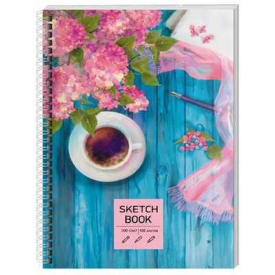 Скетчбук А5 100л твердая обложка на спирали "SKETСHBOOK. Весеннее утро" ТС51004825 Эксмо