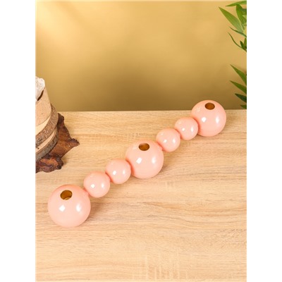 Подсвечник на 3 свечи «Бусы», с 7 сферами, 44×8×8 см, пудровый