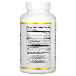 California Gold Nutrition, норвежский рыбий жир с омега-3, натуральный лимонный вкус, 180 капсул