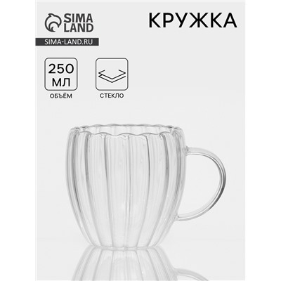 Кружка стеклянная с двойными стенками «Риба», 250 мл