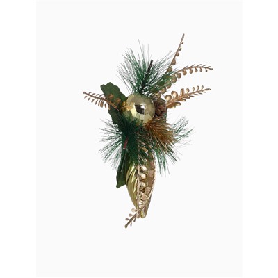 Ёлочные игрушки 2 шт. «Зимнее волшебство. Композиция на бантике» пластик, сосулька, 11×11 см