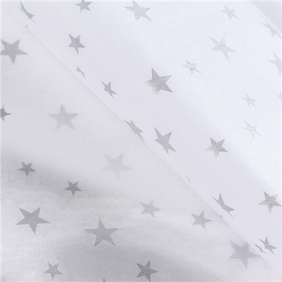 Бумага упаковочная тишью, новогодняя упаковка «Звездочки»,50×66 см