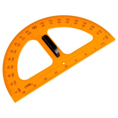 Транспортир классный 50см,180 гр. пластиковый, желтый, с ручкой ТР-13289 Стамм