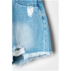 Шорты текстильные джинсовые для девочек PLAYTODAY, 1240784