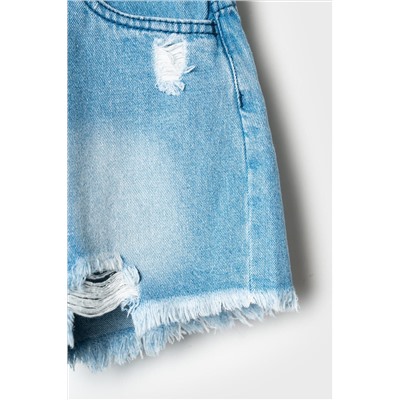 Шорты текстильные джинсовые для девочек PLAYTODAY, 1240784