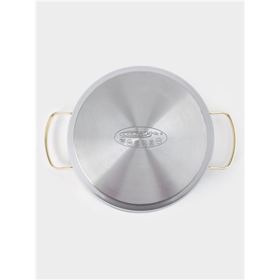 Кастрюля Катунь «ЭЛИС ГОЛД», 4.5 л, 22×13 см, стеклянная крышка, нержавеющая сталь, ручки золотистые