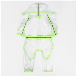 Дождевик-комбинезон для собак, р-р 2XL (ДС 42, ОГ 57 см, вес 16-20 кг), прозрачный-жёлтый