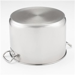 Кастрюля Amet, 16 л, d=31.6 см, цельнотянутая, капсульное дно, индукция, нержавеющая сталь