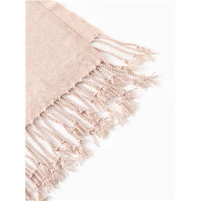 Плед с бахромой «Этель» Powder, 135×180 см, пудра