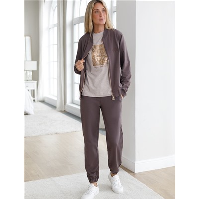 Бомбер среднего объема на молнии с карманами из эластичного футера двухнитки