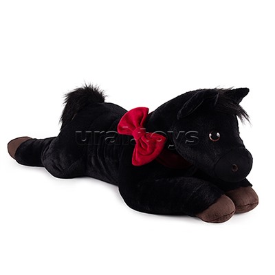 Мягкая игрушка "Лошадка Марго" черный, 81 см.