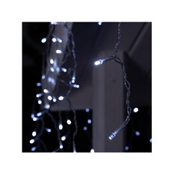 Гирлянда «Бахрома» 3×0.6 м, IP44, УМС, прозрачная нить, 160 LED, свечение белое, 220 В