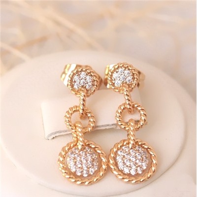 Серьги-гвоздики позолота  H01-6838