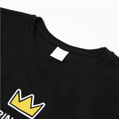 Комплект женский домашний (футболка, шорты) «Princess», цвет чёрный, размер 48