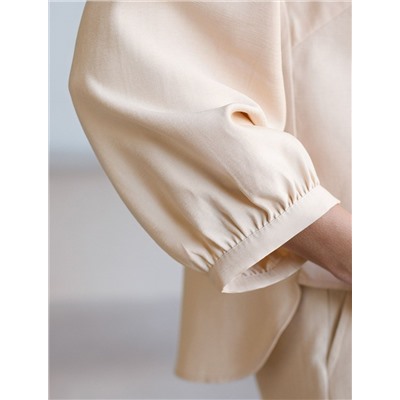 Укороченная блузка с V вырезом из плотного лиоцелла