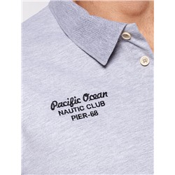 Футболка-поло из трикотажа "пике" с эластаном