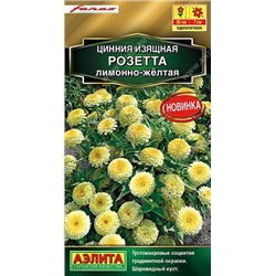 Цинния Розетта лимонно-желтая (Код: 92548)