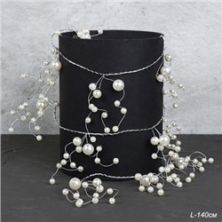 Ветка декоративная стеклярус 140 см / DM603-16 /уп 60/320/жемчуг