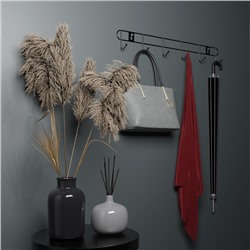 Вешалка настенная Доляна «Лето», 6 крючков, 33×3.5×5 см, хромированная