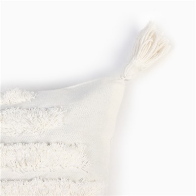 Наволочка декоративная «Этель» Бохо, 45×45 см, цвет молочный, 100% хлопок