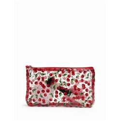 Косметичка женская Cherry lady, для бассейна, на молнии, прозрачная, красная