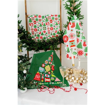Натали Полотенце Набор кухонных полотенец Новогодняя мозайка