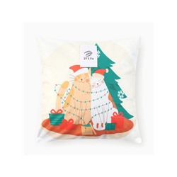 Наволочка декоративная новогодняя «Этель. Зимний муррр» 40×40 см