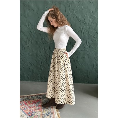 Юбка женская  NATURE087/02/Бежевый, коричневый