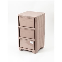 УЦЕНКА Комод 3-х секционный 37.5×36×63 см «Плетенка», цвет какао