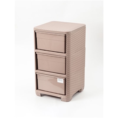 УЦЕНКА Комод 3-х секционный 37.5×36×63 см «Плетенка», цвет какао