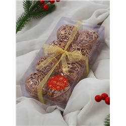 Ёлочные игрушки «Морозец», шары новогодние, d=6 см, 8 шт., золотистые